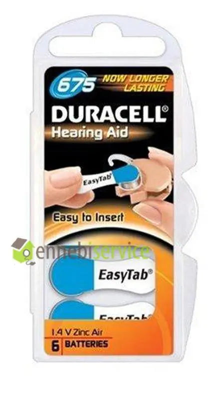 Blister 6 batterie acustiche da675 blu 1.4 v z-n aria DURACELL