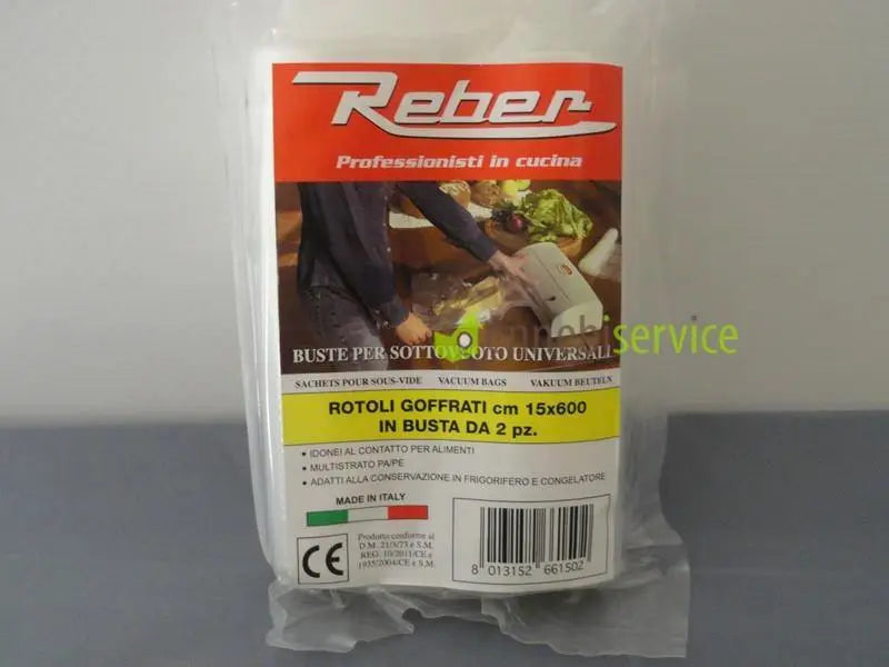 Busta con 2 rotoli 15x600 cm goffrati 3 strati per sottovuoto Reber REBER