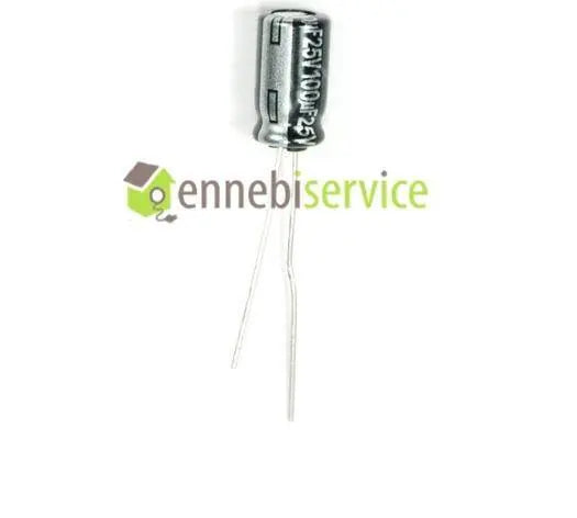 condensatore radiale 100uf-25v ,3x11,2mm rm 2,5mm PANASONIC