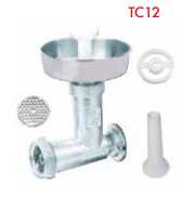 Accessorio tritacarne TC12 con elica in ghisa, coltello e piastra Ø 8 in acciaio Omra OMRA