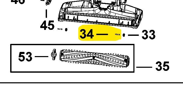 Asse Perno ruota spazzola scopa elettrica Black+Decker BLACK+DECKER