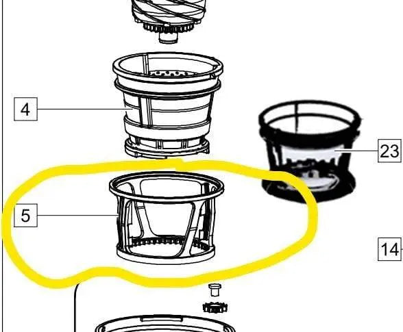 Supporto cestello filtro per estrattore Imetec succovivo Sj 700 IMETEC