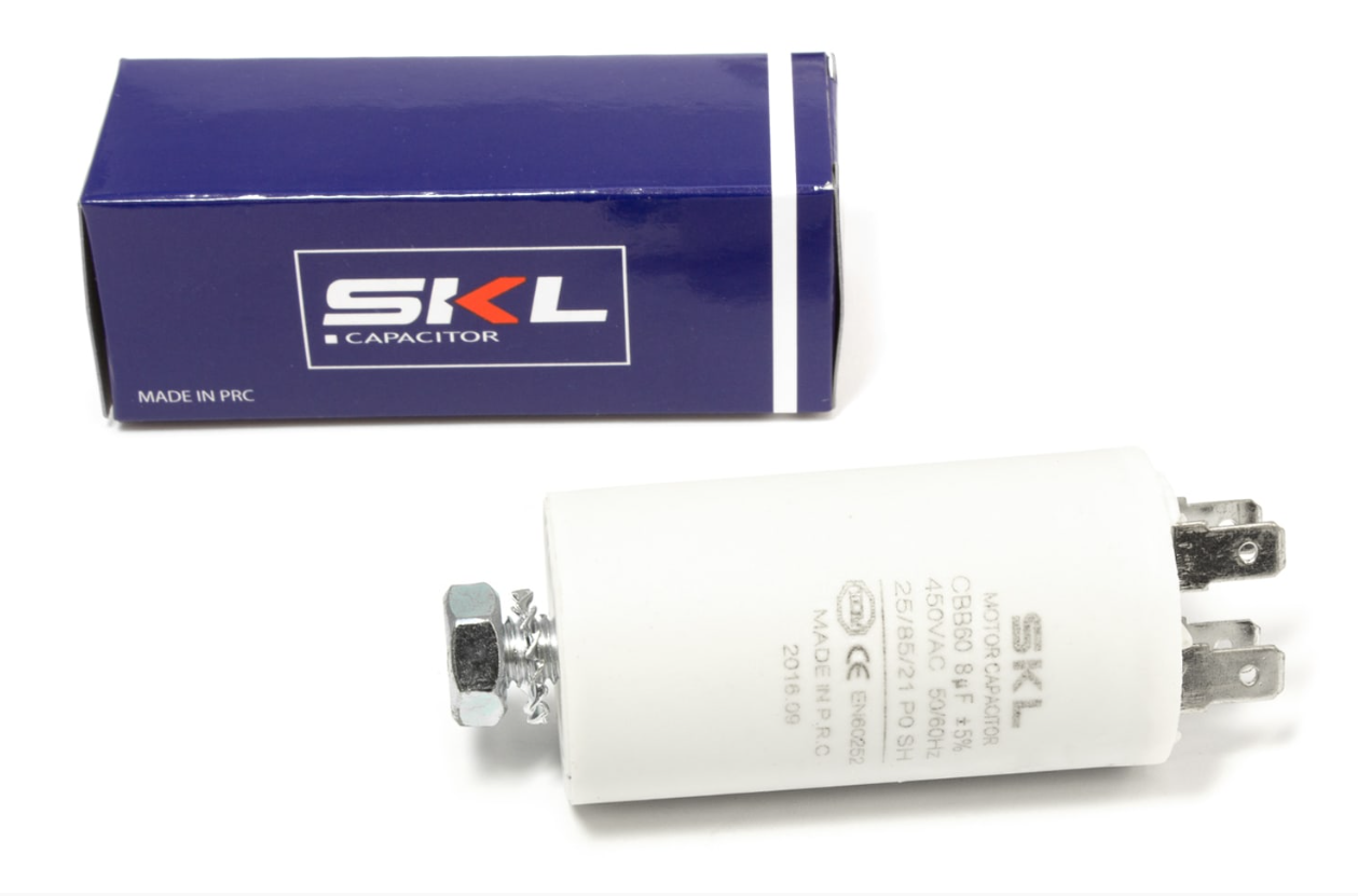 Condensatore Universale 8µF - Doppio Faston e Codolo Filettato M8 UNIVERSALE